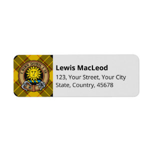 Klan Macleod of Lewis Tartan Returadress Etikett