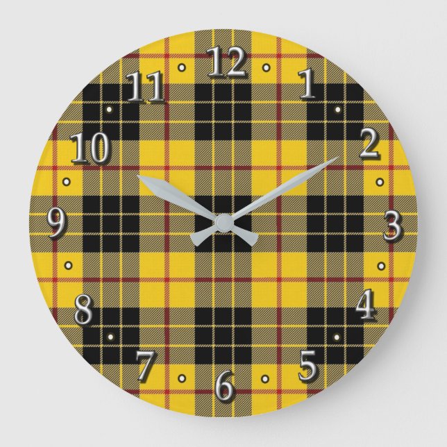Klan MacLeod of Lewis Tartan Scottish Dream Clock Stor Klocka (Framsida)