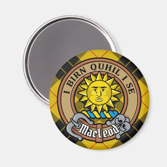 Klan MacLeod of Lewis Vapensköld över Tartan Magnet (Front/Back)