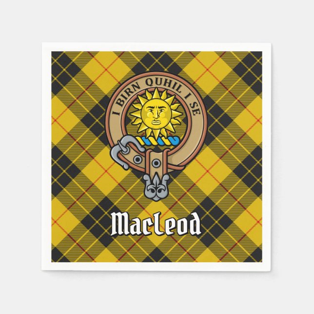 Klan MacLeod of Lewis Vapensköld över Tartan Pappersservett (Framsidan)