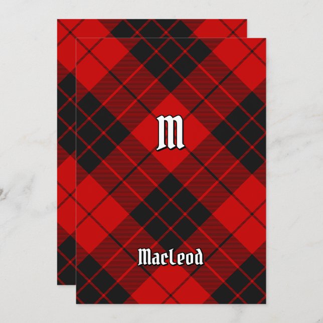 Klan Macleod of Raasay Tartan Inbjudningar (Fram/baksida)