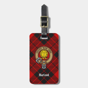 Klan MacLeod of Raasay Vapensköld över Tartan Bagagebricka