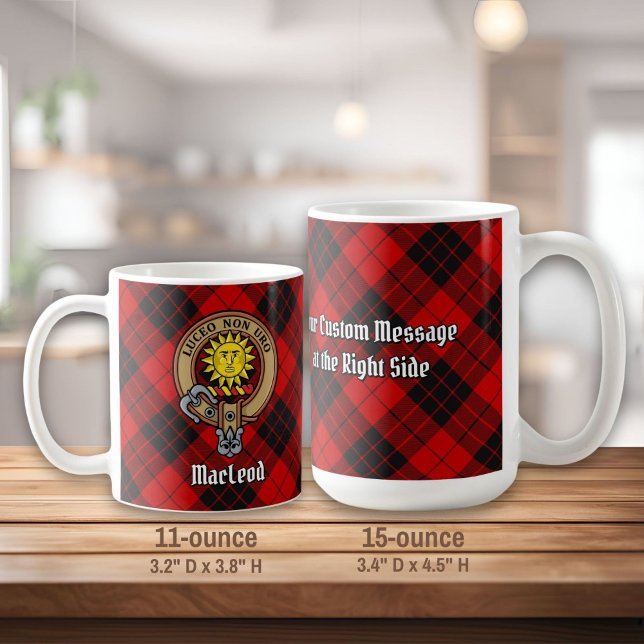 Klan MacLeod of Raasay Vapensköld över Tartan Kaffemugg (Skapare uppladdad)
