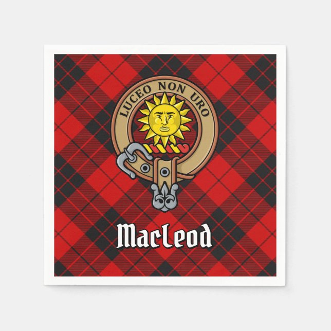 Klan MacLeod of Raasay Vapensköld över Tartan Pappersservett (Framsidan)