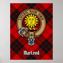 Klan MacLeod of Raasay Vapensköld över Tartan