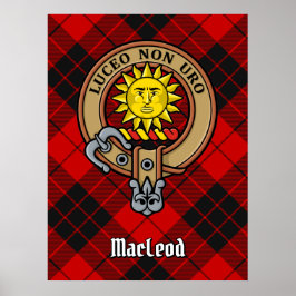 Klan MacLeod of Raasay Vapensköld över Tartan Poster