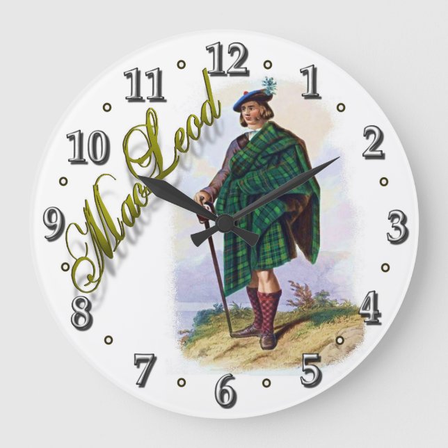 Klan MacLeod Scottish Dream Clock Stor Klocka (Framsida)