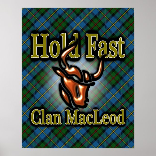 Klan MacLeod Scottish Tartan Hold Fast Poster (Framsidan)