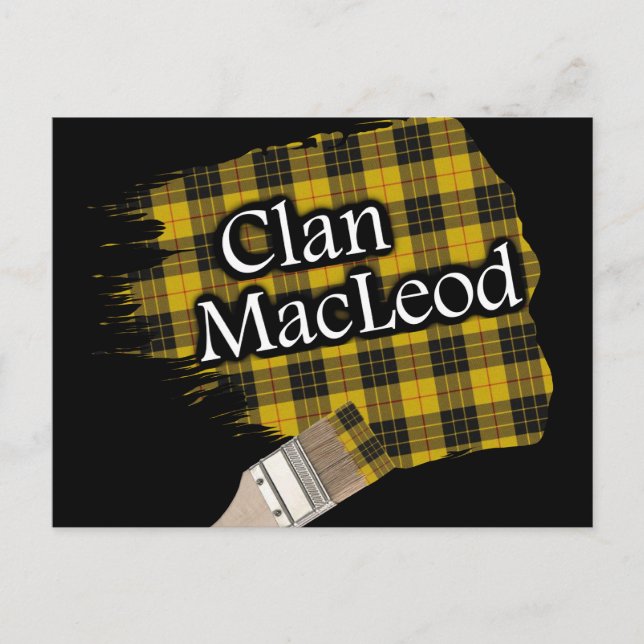 Klan MacLeod Scottish Tartan Paint Brush Vykort (Framsida)