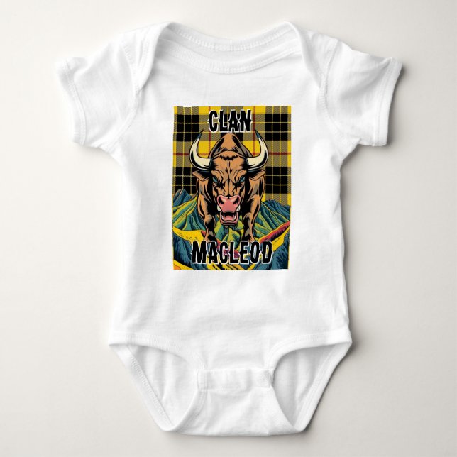 Klan MacLeod Tartan Design T Shirt (Framsida)