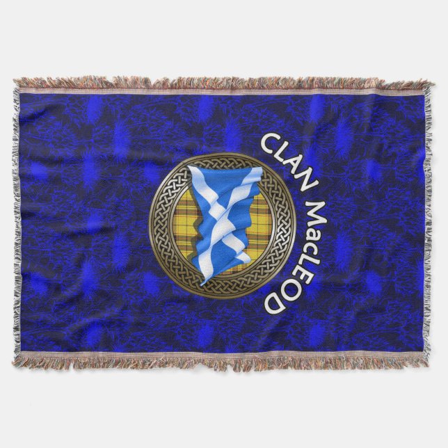 Klan MacLeod Tartan Knot & Flagga Filt (Framsidan)