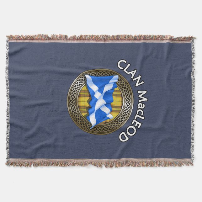 Klan MacLeod Tartan Knot & Flagga Filt (Framsidan)