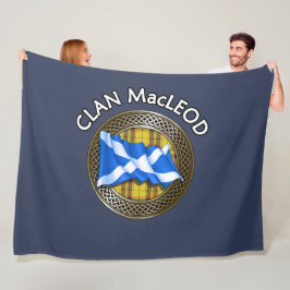 Klan MacLeod Tartan Knot & Flagga Fleecefilt