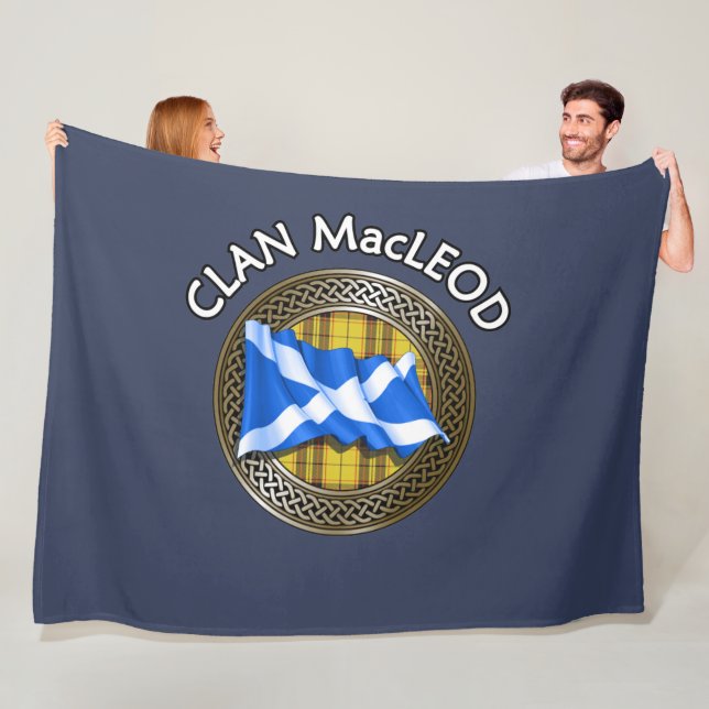 Klan MacLeod Tartan Knot & Flagga Fleecefilt (På plats)