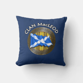 Klan MacLeod Tartan Knot & Flagga Kudde