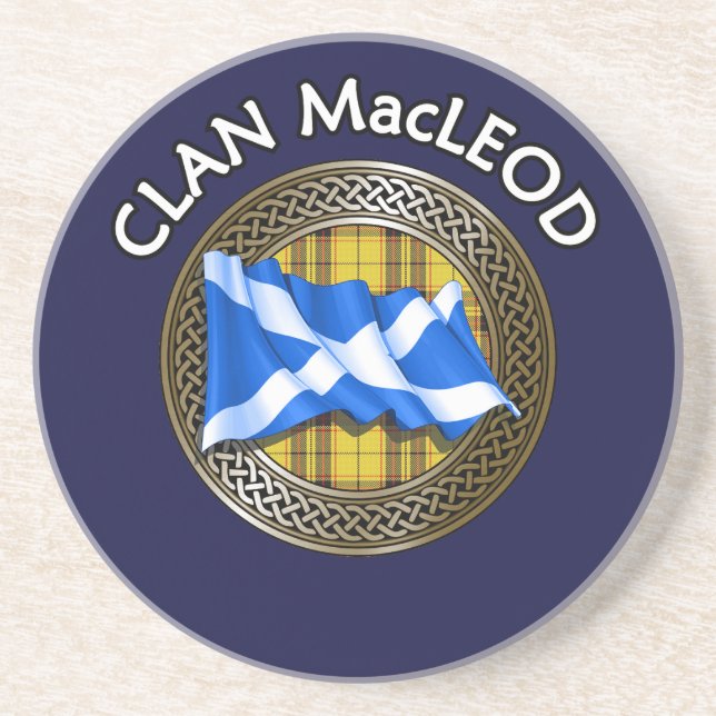 Klan MacLeod Tartan Knot & Flagga Underlägg (Framsidan)