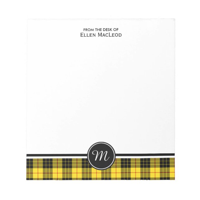 Klan MacLeod Tartan Monogram Anteckningsblock (Framsida)