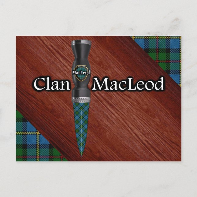 Klan MacLeod Tartan Sgian Dubh Blade Vykort (Framsida)