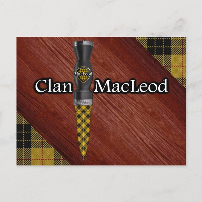 Klan MacLeod Tartan Sgian Dubh Blade Vykort (Framsida)