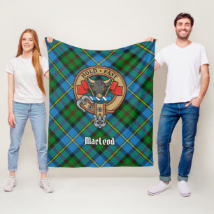Klan MacLeod-Vapensköld över Tartan Fleecefilt