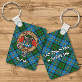 Klan MacLeod-Vapensköld över Tartan Keychain Nyckelring