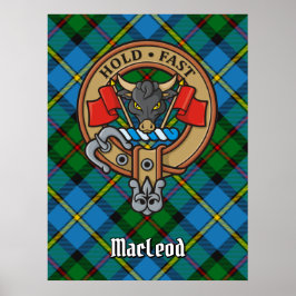 Klan MacLeod-Vapensköld över Tartan Poster