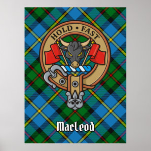 Klan MacLeod-Vapensköld över Tartan Poster