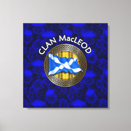 Klan MacLeod Vapensköld & Tartan Knot on Thistle Canvastryck