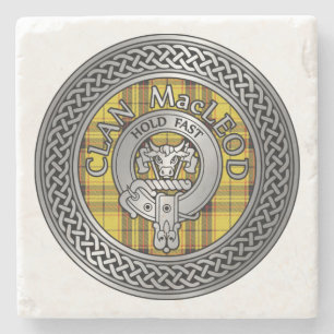 Klan MacLeod Vapensköld & Tartan Knot Stone Underl Stenunderlägg