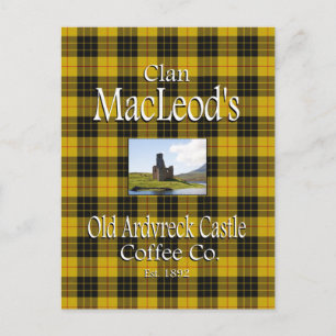 Klan MacLeods gamla Ardvreck Castle Coffee Co. Vykort