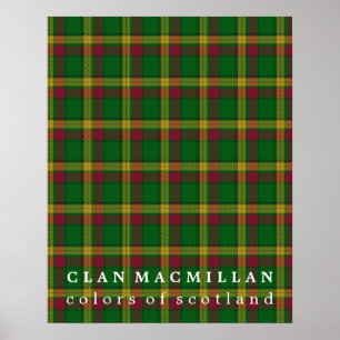 Klan MacMillan Färg of Scotland Tartan Poster