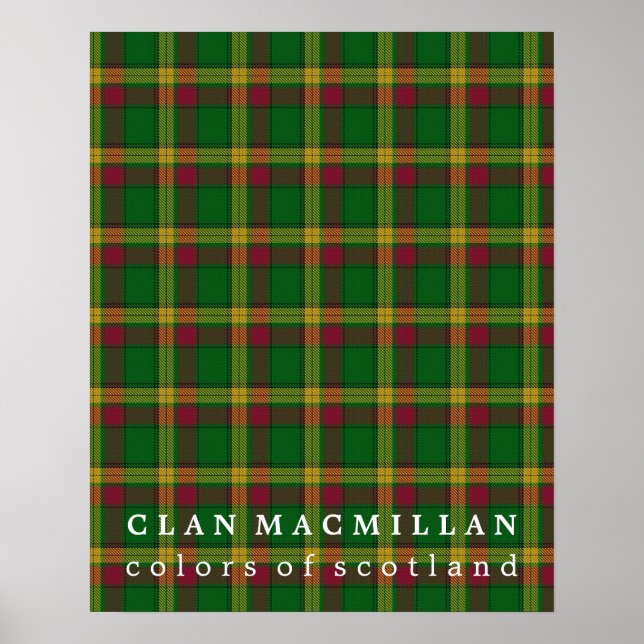 Klan MacMillan Färg of Scotland Tartan Poster (Framsidan)