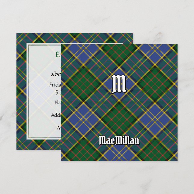 Klan MacMillan Hunting Tartan Inbjudningar (Fram/baksida)