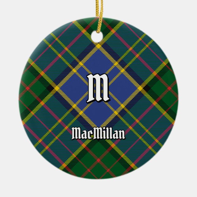Klan MacMillan Hunting Tartan Julgransprydnad Keramik (Framsidan)