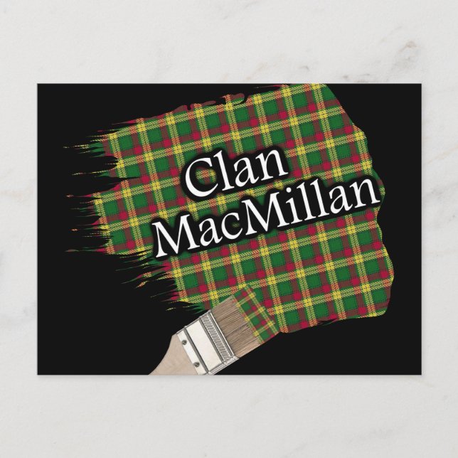 Klan MacMillan Scottish Tartan Paint Brush Vykort (Framsida)