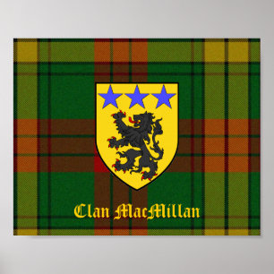 Klan MacMillan Tartan and Shield Poster