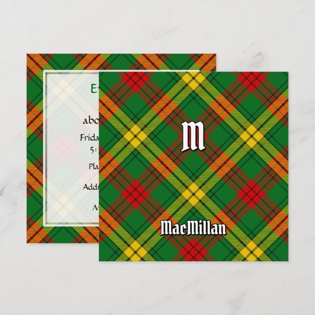 Klan MacMillan Tartan Inbjudningar (Fram/baksida)