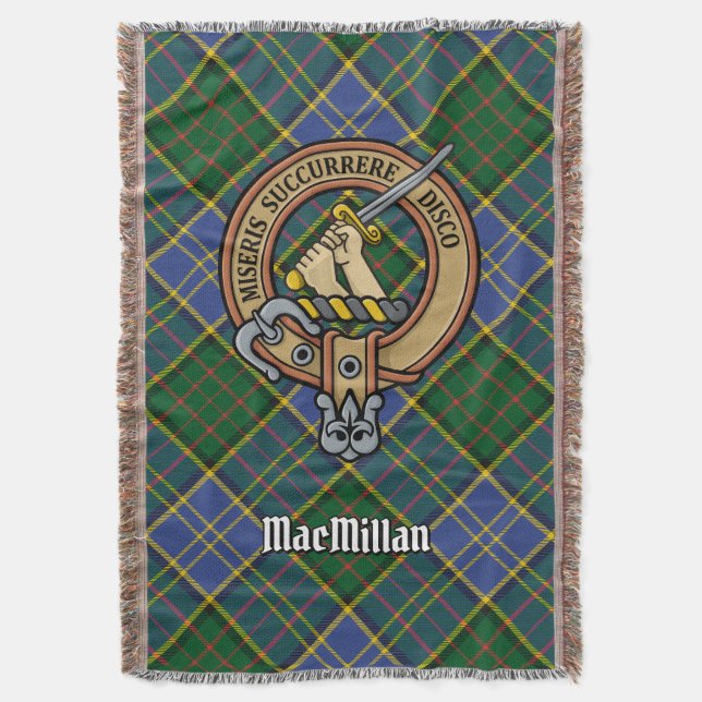 Klan MacMillan vapen över jakt-tartan Filt (Framsidan Vertikal)