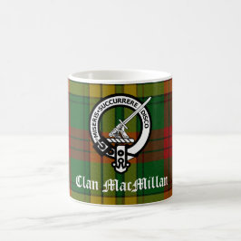 Klan MacMillan-Vapenskölden Badge och Tartan Kaffemugg