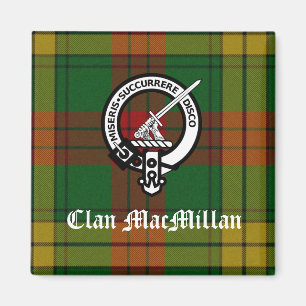 Klan MacMillan-Vapenskölden Badge och Tartan Magnet