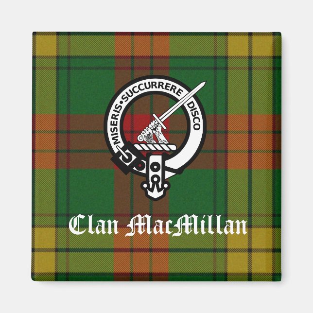 Klan MacMillan-Vapenskölden Badge och Tartan Magnet (Framsidan)