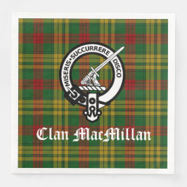 Klan MacMillan-Vapenskölden Badge och Tartan Pappersservett