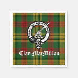 Klan MacMillan-Vapenskölden Badge och Tartan Pappersservett