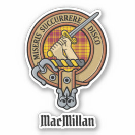 Klan MacMillan-Vapenskölden över Dress Tartan Klistermärken