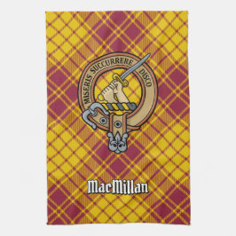 Klan MacMillan-Vapenskölden över Dress Tartan Kökshandduk