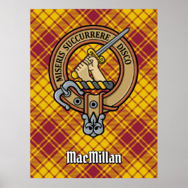 Klan MacMillan-Vapenskölden över Dress Tartan Poster