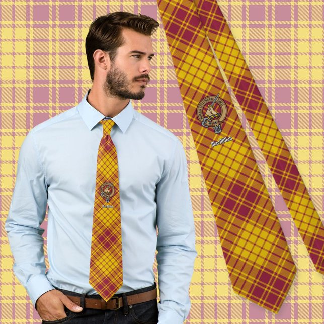 Klan MacMillan-Vapenskölden över Dress Tartan Slips (Skapare uppladdad)
