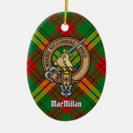 Klan MacMillan-Vapenskölden över Tartan Julgransprydnad Keramik