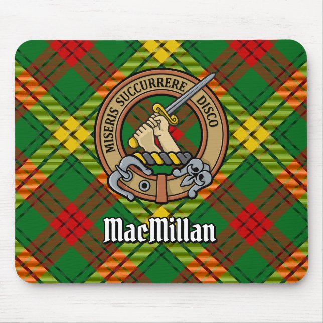 Klan MacMillan-Vapenskölden över Tartan Musmatta (Framsidan)