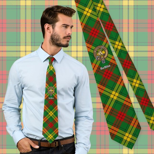 Klan MacMillan-Vapenskölden över Tartan Slips (Skapare uppladdad)